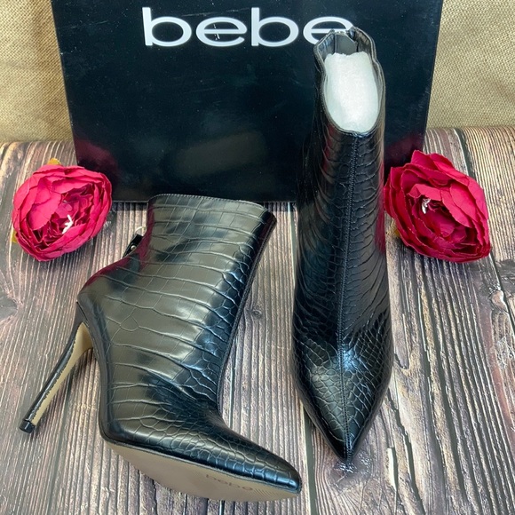 Bebe Black Dasha Dress Booties 7M - Picture 1 of 8